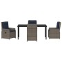 Conjunto de Comedor de Jardín 5 pcs Gris Poliratán