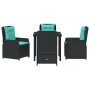Conjunto de Comedor de Jardín 5 pcs Negro Poliratán