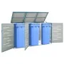 Shed for three steel garbage containers 207x77.5x112.5 cm by vidaXL, Waste container supports - Ref: Foro24-149568, Price: 44...