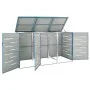 Shed for three steel garbage containers 207x77.5x112.5 cm by vidaXL, Waste container supports - Ref: Foro24-149568, Price: 44...