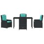 Conjunto de Comedor de Jardín 5 pcs Negro Poliratán