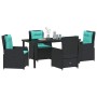 Conjunto de Comedor de Jardín 5 pcs Negro Poliratán
