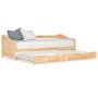 Estructura sofá cama extraíble sin colchón madera pino 90x200cm en Camas y somieres | Comprar online en Foro24