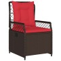 Conjunto de Comedor de Jardín 7 pcs Marrón ratán sintético