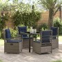 Conjunto de Comedor de Jardín 5 pcs Gris ratán sintético