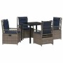 Conjunto de Comedor de Jardín 5 pcs Gris ratán sintético