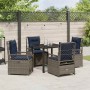 Conjunto de Comedor de Jardín 5 pcs Gris ratán sintético