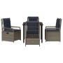 Conjunto de Comedor de Jardín 5 pcs Gris ratán sintético
