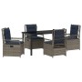 Conjunto de Comedor de Jardín 5 pcs Gris ratán sintético