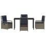 Conjunto de Comedor de Jardín 5 pcs Gris ratán sintético