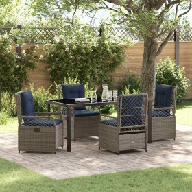 Conjunto de Comedor de Jardín 5 pcs Gris ratán sintético
