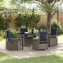 Conjunto de Comedor de Jardín 5 pcs Gris ratán sintético