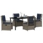 Conjunto de Comedor de Jardín 5 pcs Gris ratán sintético