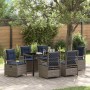 Conjunto de Comedor de Jardín 7 pcs Gris ratán sintético
