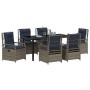 Conjunto de Comedor de Jardín 7 pcs Gris ratán sintético