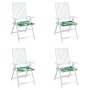 Cojines de silla 4 uds tela estampado de hojas 40x40x3 cm