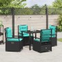 Conjunto de Comedor de Jardín 5 pcs Negro ratán sintético