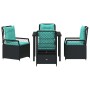 Conjunto de Comedor de Jardín 5 pcs Negro ratán sintético