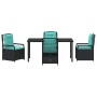 Conjunto de Comedor de Jardín 5 pcs Negro ratán sintético
