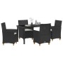 Conjunto de Comedor de Jardín 5 pcs Negro ratán sintético