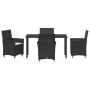 Conjunto de Comedor de Jardín 5 pcs Negro ratán sintético