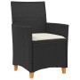 Conjunto de Comedor de Jardín 5 pcs Negro ratán sintético