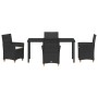 Conjunto de Comedor de Jardín 5 pcs Negro ratán sintético
