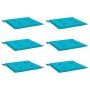 Cojines para silla de jardín 6 uds tela turquesa 40x40x4 cm