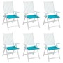 Cojines para silla de jardín 6 uds tela turquesa 40x40x4 cm