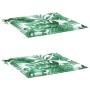 Cojines de silla 2 uds tela estampado de hojas 50x50x4 cm