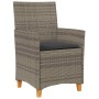 Conjunto de Comedor de Jardín 3 pcs Gris ratán sintético