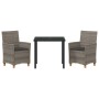 Conjunto de Comedor de Jardín 3 pcs Gris ratán sintético