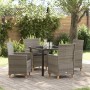 Conjunto de Comedor de Jardín 5 pcs Gris ratán sintético