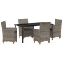 Conjunto de Comedor de Jardín 5 pcs Gris ratán sintético