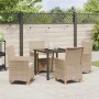 Conjunto de Comedor de Jardín 5 pcs Beige ratán sintético
