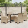Conjunto de Comedor de Jardín 5 pcs Beige ratán sintético