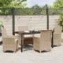 Conjunto de Comedor de Jardín 5 pcs Beige ratán sintético