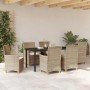 Conjunto de Comedor de Jardín 7 pcs Beige ratán sintético