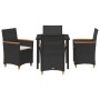 Conjunto de Comedor de Jardín 5 pcs Negro ratán sintético