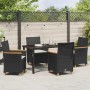 Conjunto de Comedor de Jardín 5 pcs Negro ratán sintético