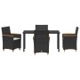 Conjunto de Comedor de Jardín 5 pcs Negro ratán sintético