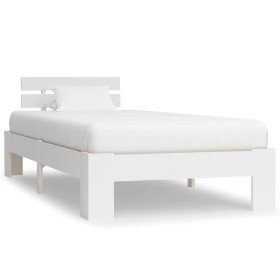 Estructura de cama sin colchón madera de pino blanco 90x200 cm Estructura de cama sin colchón madera de pino blanco 90x200 cm