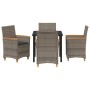 Conjunto de Comedor de Jardín 5 pcs Gris ratán sintético