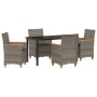 Conjunto de Comedor de Jardín 5 pcs Gris ratán sintético