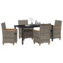 Conjunto de Comedor de Jardín 5 pcs Gris ratán sintético