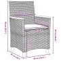 Conjunto de Comedor de Jardín 5 pcs Gris ratán sintético