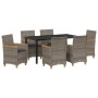Conjunto de Comedor de Jardín 7 pcs Gris ratán sintético