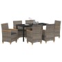 Conjunto de Comedor de Jardín 7 pcs Gris ratán sintético