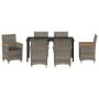 Conjunto de Comedor de Jardín 7 pcs Gris ratán sintético