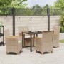Conjunto de Comedor de Jardín 5 pcs Beige ratán sintético